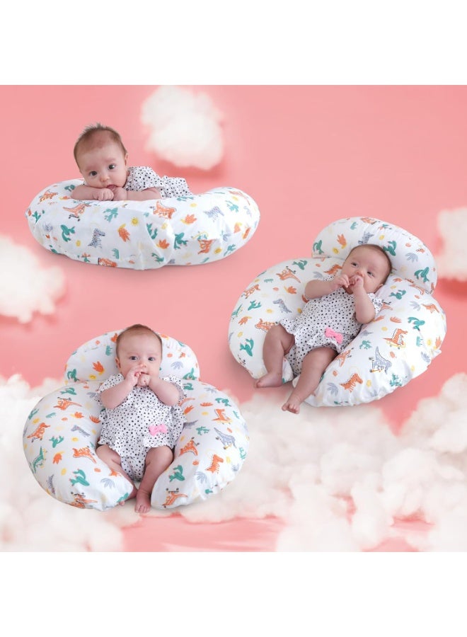Bukela Nursing Pillow, More Support for Mom and Baby, Removable Cotton Cover and Colorful Animal Patterns, Machine Washable, Plus Size Baby Pillow, White, Pallet of Product - Image 4